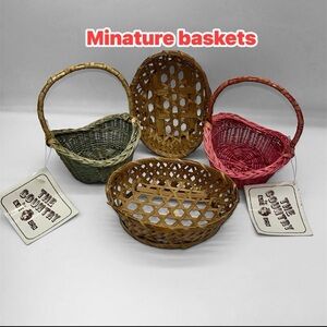Vintage Set of 4 The Country by Coe & Dru Woven Wicker Easter Baskets Mini Boho